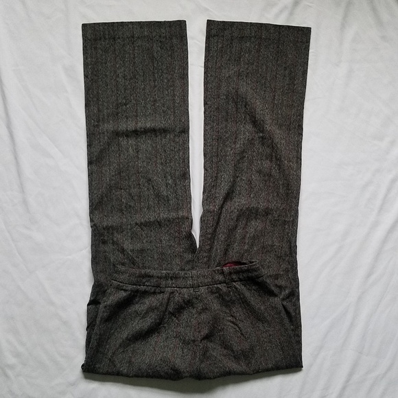 Wool Blend  Pants, Gray With Maroon Stripes - Picture 4 of 8